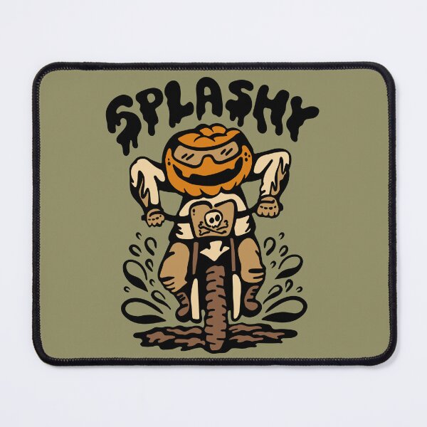 Item preview, Pumpkin Dirt Bike Rider Splashy Halloween Cartoon designed and sold by Maud Tee Art.