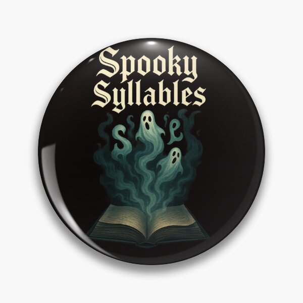 Item preview, Spooky Syllables – Gothic Halloween Artwork with Book and Ghosts designed and sold by FrameFlow.