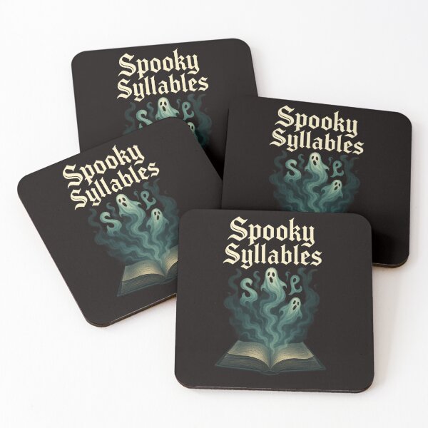 Item preview, Spooky Syllables – Gothic Halloween Artwork with Book and Ghosts designed and sold by FrameFlow.