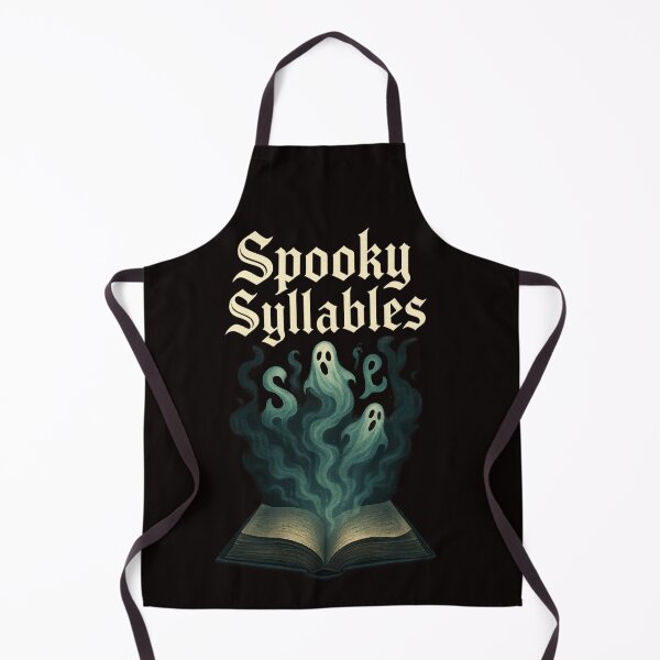 Item preview, Spooky Syllables – Gothic Halloween Artwork with Book and Ghosts designed and sold by FrameFlow.