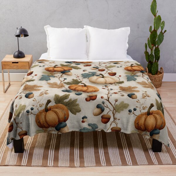 Item preview, Cozy Pumpkin and Acorn Autumn Pattern designed and sold by Teecha45.