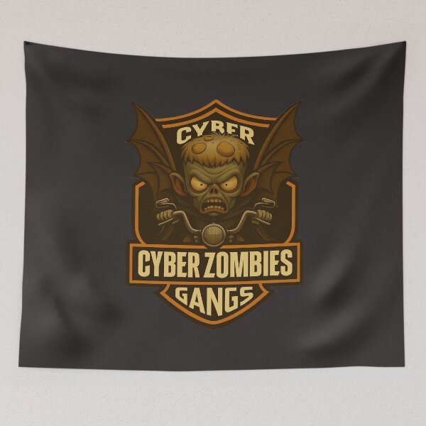 Item preview, Cyber Zombies Gangs – Futuristic Undead Biker Emblem designed and sold by Thaivi Design.