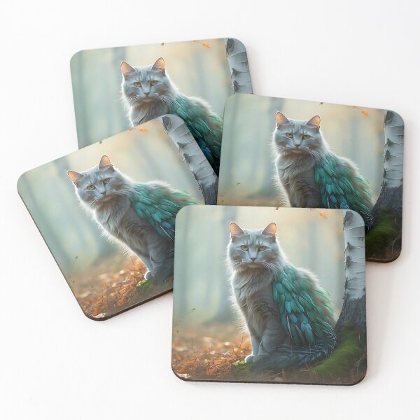 Item preview, Cat in Fog-Shrouded Woodland | Ethereal Nostalgic Print designed and sold by Valeree Store.