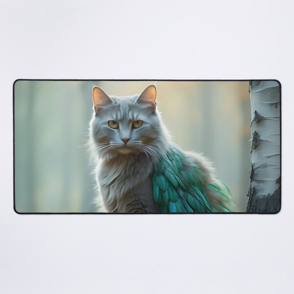 Item preview, Cat in Fog-Shrouded Woodland | Ethereal Nostalgic Print designed and sold by Valeree Store.