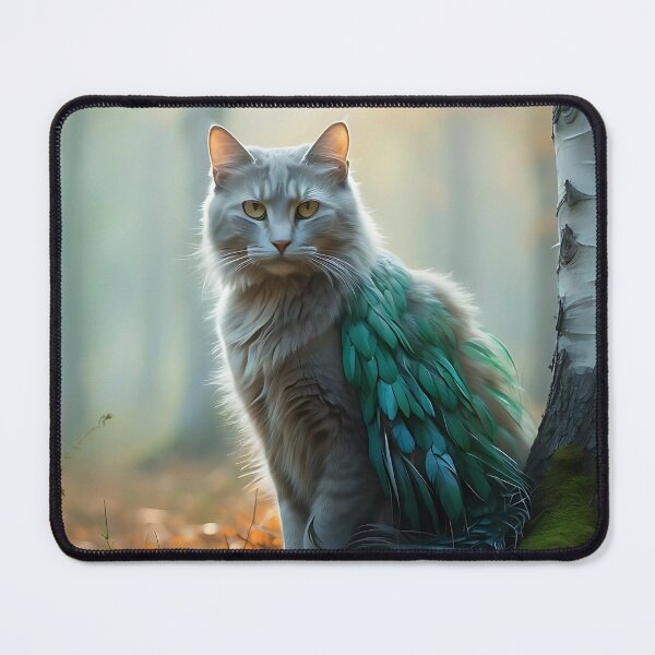 Item preview, Cat in Fog-Shrouded Woodland | Ethereal Nostalgic Print designed and sold by Valeree Store.