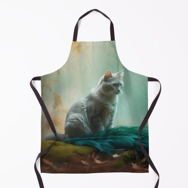 Aperçu de l'œuvre Chat d'automne dans la brume | Affiche cinématographique de la forêt à l'aquarelle créée et vendue par Valeree Store.