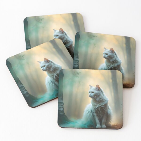 Item preview, Ethereal Cat Among Silver Birch | Dreamy Autumnal Design designed and sold by Valeree Store.