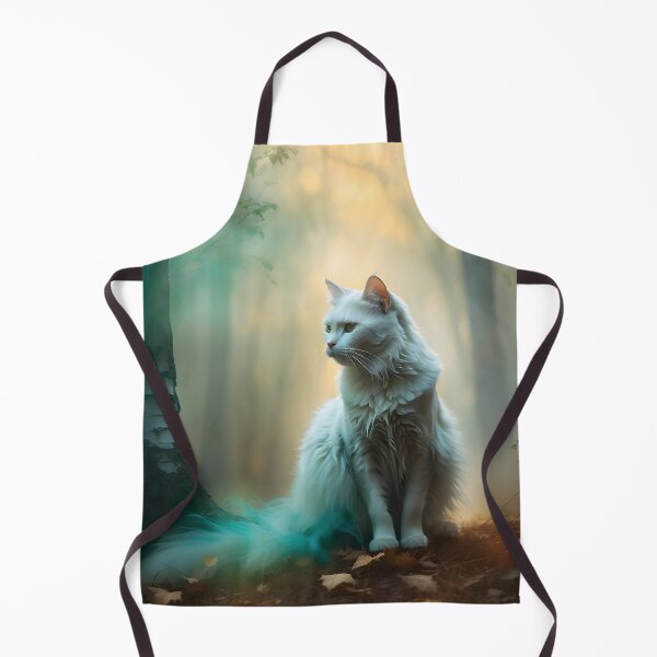 Aperçu de l'œuvre Chat éthéré parmi les bouleaux argentés | Design automnal rêveur créée et vendue par Valeree Store.