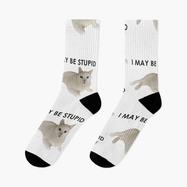 Item preview, Funny I May Be Stupid Cat designed and sold by RebeccaLittlee.