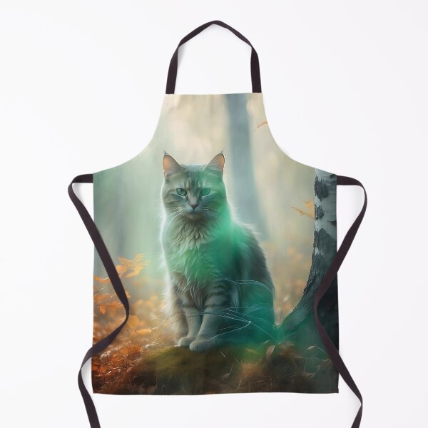 Aperçu de l'œuvre Chat mystique dans une forêt brumeuse | Impression enchantée automnale créée et vendue par Valeree Store.
