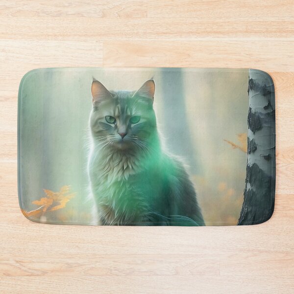 Item preview, Mystical Cat in Foggy Forest | Autumnal Enchanted Print designed and sold by Valeree Store.