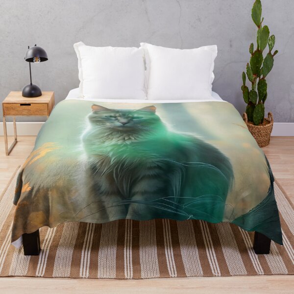Item preview, Mystical Cat in Foggy Forest | Autumnal Enchanted Print designed and sold by Valeree Store.