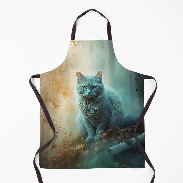 Aperçu de l'œuvre Chat dans une forêt brumeuse à l'aquarelle | Esthétique granuleuse vintage créée et vendue par Valeree Store.
