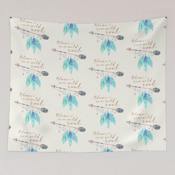 Item preview, Blame It On My Wild Soul – Boho Arrow & Feathers Design designed and sold by Margival.