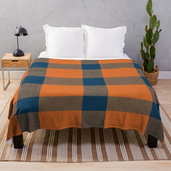 Item preview, Orange and Gray-Brown Plaid Pattern Background with Dark Azure and Earthy Tones designed and sold by Cultradesign.