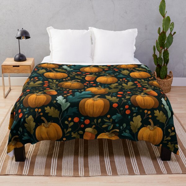Item preview, Dark Autumn Pumpkin and Oak Leaf Pattern designed and sold by Teecha45.