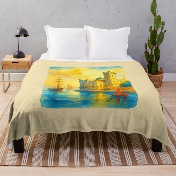Item preview, Miramare Castle at Sunset – Trieste Watercolor Art designed and sold by Bratak.