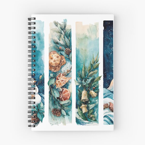 Item preview, Watercolor Winter Snowman and Holiday Nature Strips designed and sold by Anastasiia Yurevych.