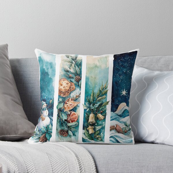 Item preview, Watercolor Winter Snowman and Holiday Nature Strips designed and sold by Anastasiia Yurevych.