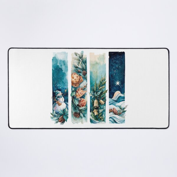 Item preview, Watercolor Winter Snowman and Holiday Nature Strips designed and sold by Anastasiia Yurevych.