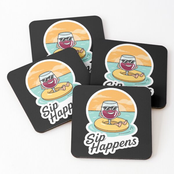 Item preview, Sip Happens: Wine Glass Chilling on Floatie at Sunset Design designed and sold by AKCAS.