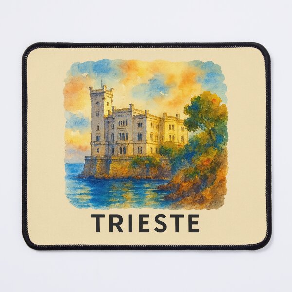 Item preview, Miramare Castle – Watercolor Trieste Coastline designed and sold by Bratak.