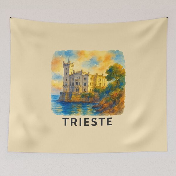 Item preview, Miramare Castle – Watercolor Trieste Coastline designed and sold by Bratak.
