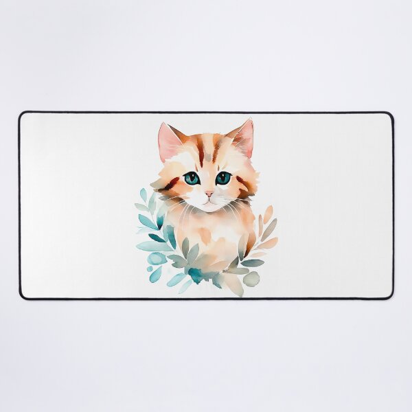 Item preview, Cute Watercolor Kitten Among Leaves Print designed and sold by LanaGustavsson.