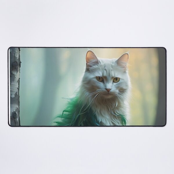 Item preview, Mystical Cat in Autumn Fog | Vintage Moody Forest Scene designed and sold by Valeree Store.