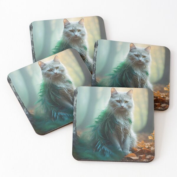 Item preview, Mystical Cat in Autumn Fog | Vintage Moody Forest Scene designed and sold by Valeree Store.