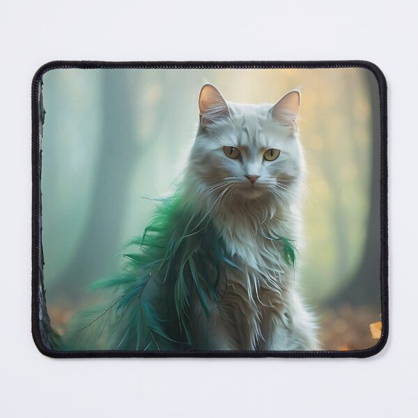 Item preview, Mystical Cat in Autumn Fog | Vintage Moody Forest Scene designed and sold by Valeree Store.