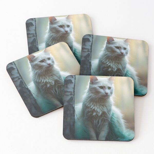 Item preview, Cat in Misty Birch Grove | Enchanted Autumn Art Print designed and sold by Valeree Store.