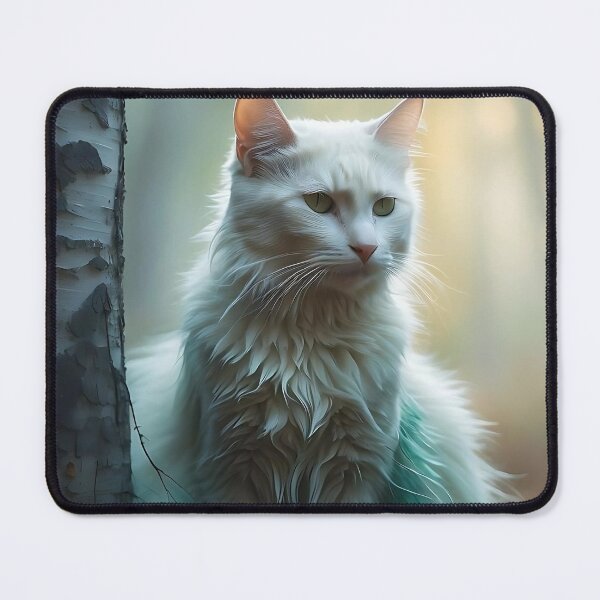 Item preview, Cat in Misty Birch Grove | Enchanted Autumn Art Print designed and sold by Valeree Store.