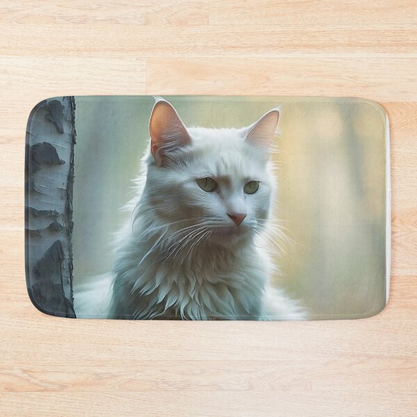 Item preview, Cat in Misty Birch Grove | Enchanted Autumn Art Print designed and sold by Valeree Store.