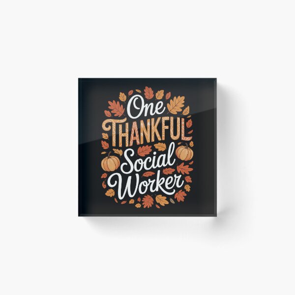 Item preview, Thankful Social Worker Thanksgiving Fall designed and sold by Turbotine.