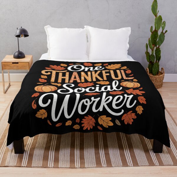 Item preview, Thankful Social Worker Thanksgiving Fall designed and sold by Turbotine.