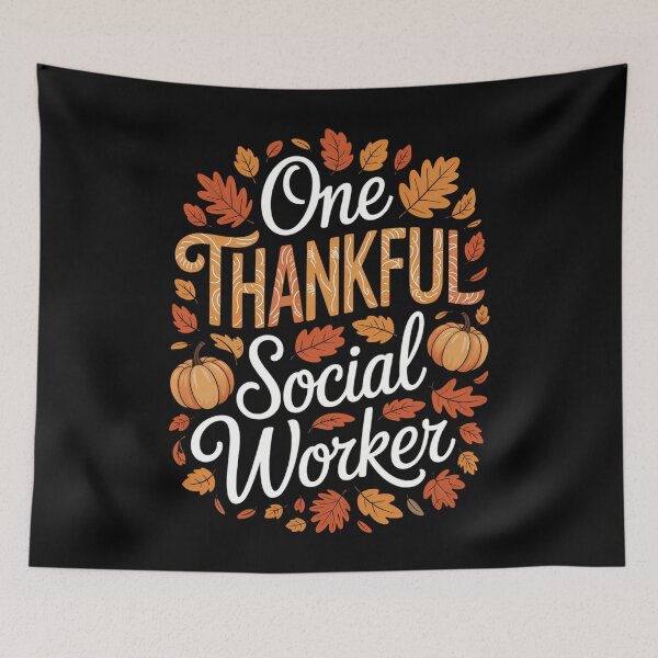 Item preview, Thankful Social Worker Thanksgiving Fall designed and sold by Turbotine.