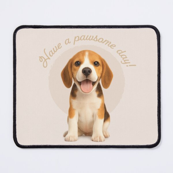 Item preview, Beagle Puppy – Have a Pawsome Day - Mocha designed and sold by Clever Cookie.