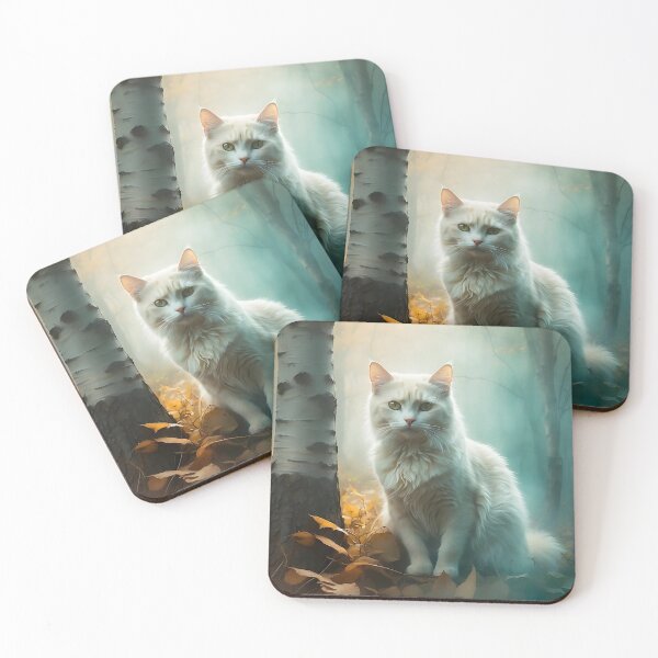 Item preview, Otherworldly Cat in Autumnal Mist | Cinematic Woodland Poster designed and sold by Valeree Store.