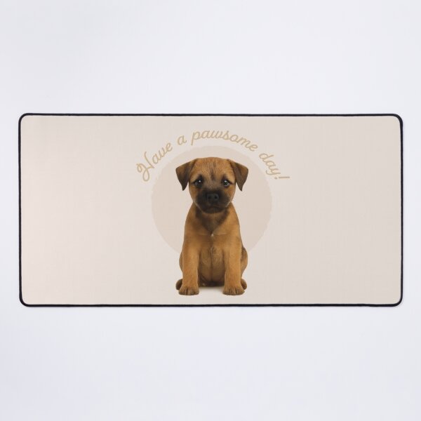 Item preview, Border Terrier Puppy – Have a Pawsome Day - Mocha designed and sold by Clever Cookie.