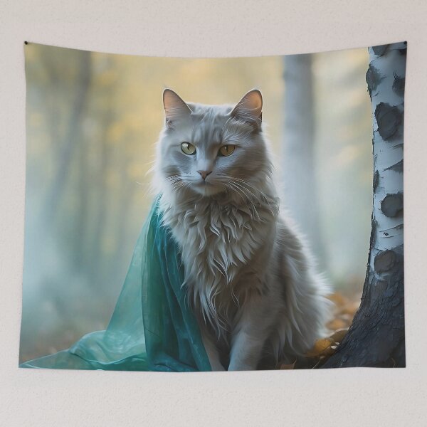 Item preview, Mystical Cat in Autumn Forest | Grainy Vintage Atmosphere designed and sold by Valeree Store.