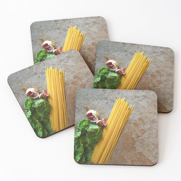 Item preview, Pasta, garlic and green leaves designed and sold by yackers1.