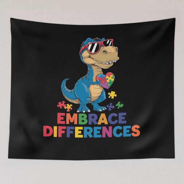 Item preview, Autism Awareness Dinosaur T-Rex Embrace Differences Puzzle designed and sold by TrinaEspinoza.