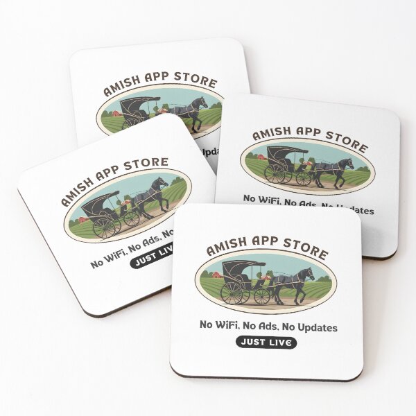 Item preview, Amish App Store - No WiFi, No Ads, No Updates - Funny Low-Tech Meme designed and sold by RedDelaney.
