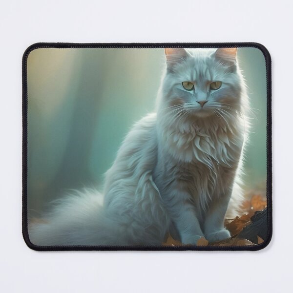Item preview, Solitary Cat in Foggy Birch | Atmospheric Enchanted Poster designed and sold by Valeree Store.