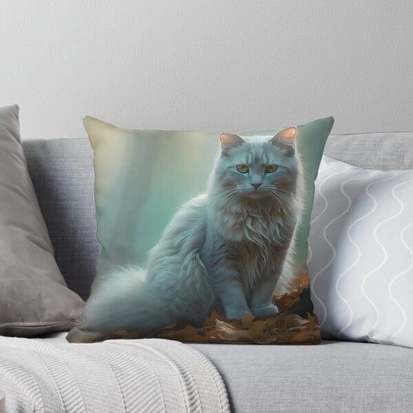 Item preview, Solitary Cat in Foggy Birch | Atmospheric Enchanted Poster designed and sold by Valeree Store.
