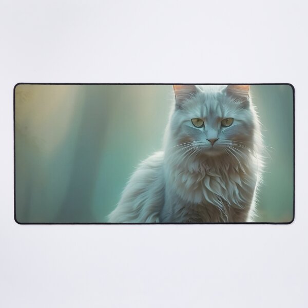 Item preview, Solitary Cat in Foggy Birch | Atmospheric Enchanted Poster designed and sold by Valeree Store.