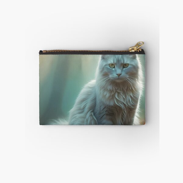 Item preview, Solitary Cat in Foggy Birch | Atmospheric Enchanted Poster designed and sold by Valeree Store.