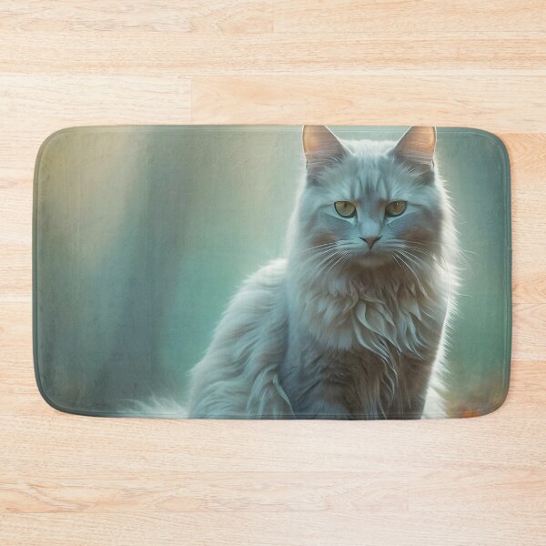 Item preview, Solitary Cat in Foggy Birch | Atmospheric Enchanted Poster designed and sold by Valeree Store.