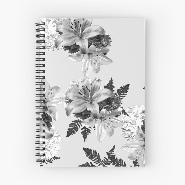 Item preview, LILY SILVER GRAY AND BLACK WITH WHITE HYDRANGEAS designed and sold by Overthetopsm.